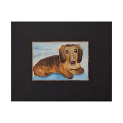 ダックスフント　犬　狩猟犬　静止画　絵画　油絵　インテリア　【mc0500】