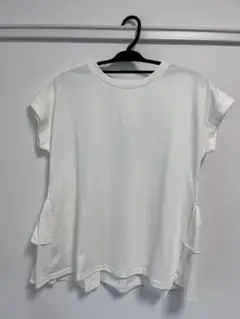 ホワイト フリル Tシャツ Mサイズ