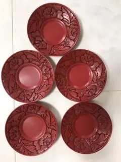 村上木彫堆朱　茶托　セット　伝統工芸品　新潟県　村上