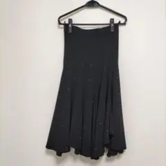 黒 スパンコール付き フレアスカート