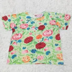[希少・超美品] KENZOケンゾー　カットソー　M　グリーンストライプ・花柄