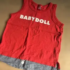 BABYDOLL 赤 ノースリーブタンクトップ 110