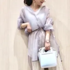 GU シアーシャツ ロング ラベンダー