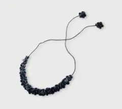 45R レザーの小花ネックレス(ネイビー) 45R レザーの小花ネックレス(ネイビー) - メルカリ