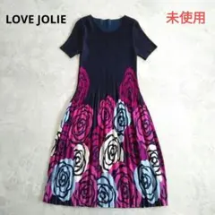 【三越購入】未使用 タグ付 洗える プリーツ ワンピース ロング 花柄 伸縮性