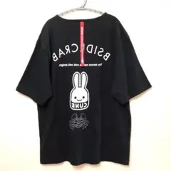 Cune キュ―ン Ｔシャツ ウサギ パンダ カニ 反転tee BLACK