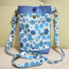 ハンドメイド　オックス　ブルーフェイクレザー　ショルダーバッグ