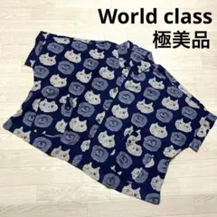 [極美品] World class ワールドクラス　猫柄ワイドシルエットシャツ