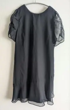 【美品】SNIDEL シフォンミニワンピース／パフ袖 チュニック 黒