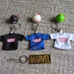 MARVEL Tシャツ型キーホルダー.ヨーヨーデコレーション各3個セット