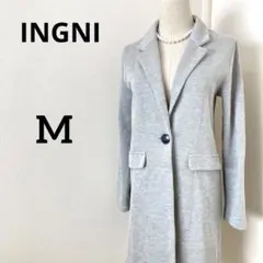 イング ニットチェスターコート きれい目 上品 カジュアル 杢グレーM