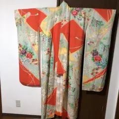 アンティーク振袖 金箔縁取り