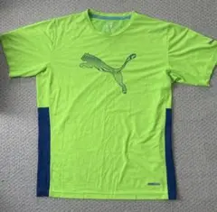 PUMA 蛍光グリーン Tシャツ Lサイズ