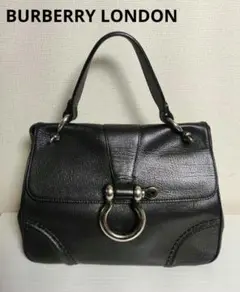 BURBERRY LONDON 大きい金具 レザー ハンドバッグ イタリア製
