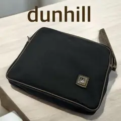 【美品】ダンヒル dunhill クラッチバッグ ポーチ ナイロン×レザー 黒系