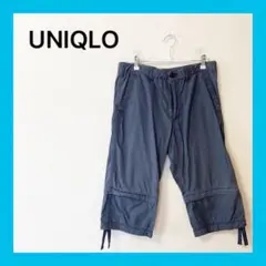 ☆UNIQLOユニクロメンズハーフパンツ サイズS ダークグレーファスナー付き