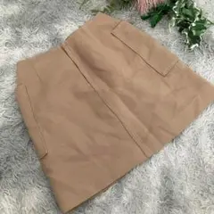 【IENA】ベージュ タイトミニスカート ポケット付き 38