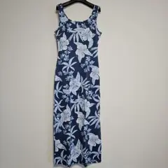 ハワイ フラワープリント マキシワンピース M