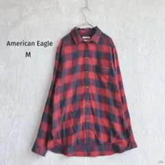アメリカンイーグル|ボーイフレンドフィットネルシャツ【M】バッファローチェック