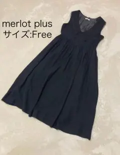 merlot plus ノースリーブレース ロングワンピース Free レース