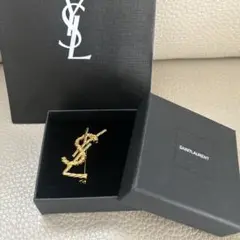 サンローラン YSLブローチ メタル ゴールド