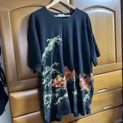 波と山のグラフィック オーバーサイズTシャツ　6l b