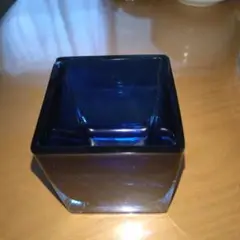 花瓶　花器　クリスタル　ブルー