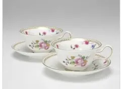 ウェッジウッド Wedgwood ローズ ゴールド ティーカップ&ソーサー ペア
