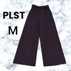 【PLST】ブラウン ハイウエスト ワイドパンツ Мサイズ