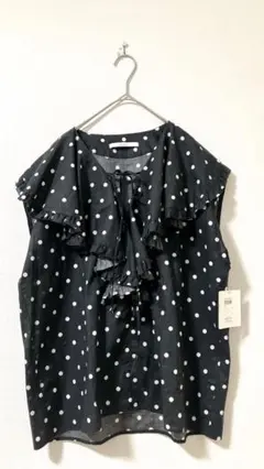 新品未使用　Kittle. キトル　ブラウス　シャツ　F ゆったり　ドット柄