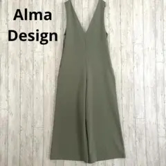 アルマデザイン オールインワン【M】ノースリーブ カーキ ストレッチ シンプル