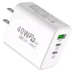 PD 60 W 高速 USB 3ポート 充電アダプター iPhone サムスン他