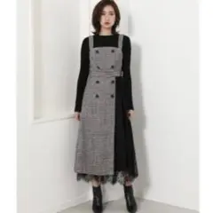 rienda ♡ チェックドッキングワンピース
