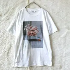 ユナイテッドアローズ　花柄プリントTシャツ　S　カジュアル　個性派　アートフォト