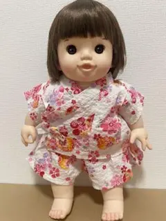 ぽぽちゃん　ハンドメイド服　和柄花柄　甚平