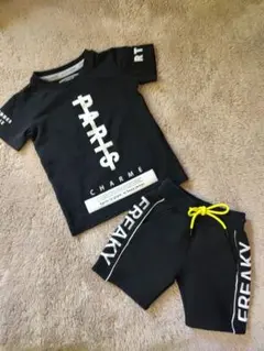 RTEG ブラック Tシャツ ショートパンツセット 100