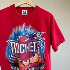 90s USA製 赤 NBA プリントTシャツ Mサイズ バスケ vintage