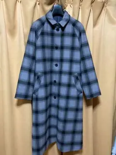 GU チェックバルカラーコート M