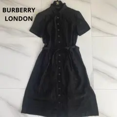 BURBERRY LONDON シャツワンピース シャドーチェック 黒 M