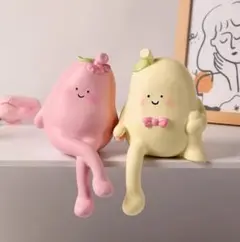 フルーツキャラクター 置物 2個セット