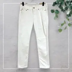 【プラステ】クロップドストレッチデニムパンツ(26)スキニー　ホワイト