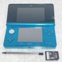 【ジャンク】未検品 3DS 本体 アクアブルー タッチペン sdカード 任天堂