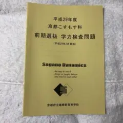 平成29年度 京都府立嵯峨野高等学校 京都こすもす科 前期選抜 学力検査問題