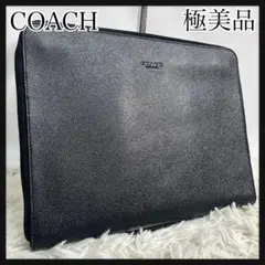 ［極美品］COACH 黒 クラッチバッグ　サフィアーノ　F59119 A4可