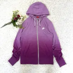 〝ナイキNIKE〟ジップアップパーカー　グラデーションカラー　紫　L スポーツ