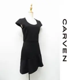 I212/美品 CARVEN ワンピース アシンメトリー ストレッチ 38 黒