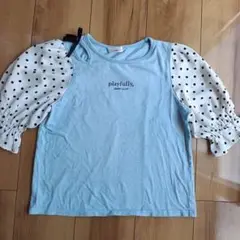 JENNI love 水色 ドット柄袖 Tシャツ
