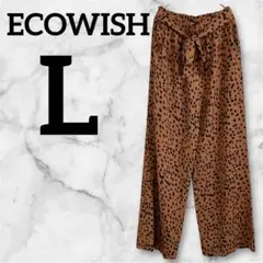 美品✨【L】　エクウィッシュ　ヒョウ柄　ブラウン　パンツ　アニマル　茶色