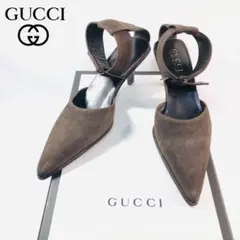 GUCCI グッチ スエード パンプス ヒール ブラウン 35 22cm
