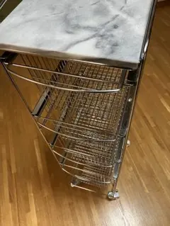 ASPLUND スリムトローリー　マーブルトップ　4段　天板天然大理石
